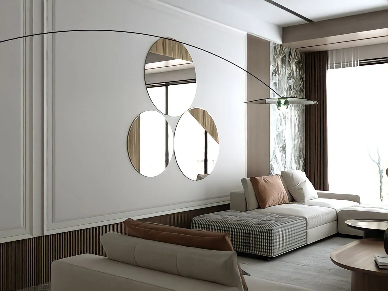 Conjunto Espelho Decorativo Redondo Moon