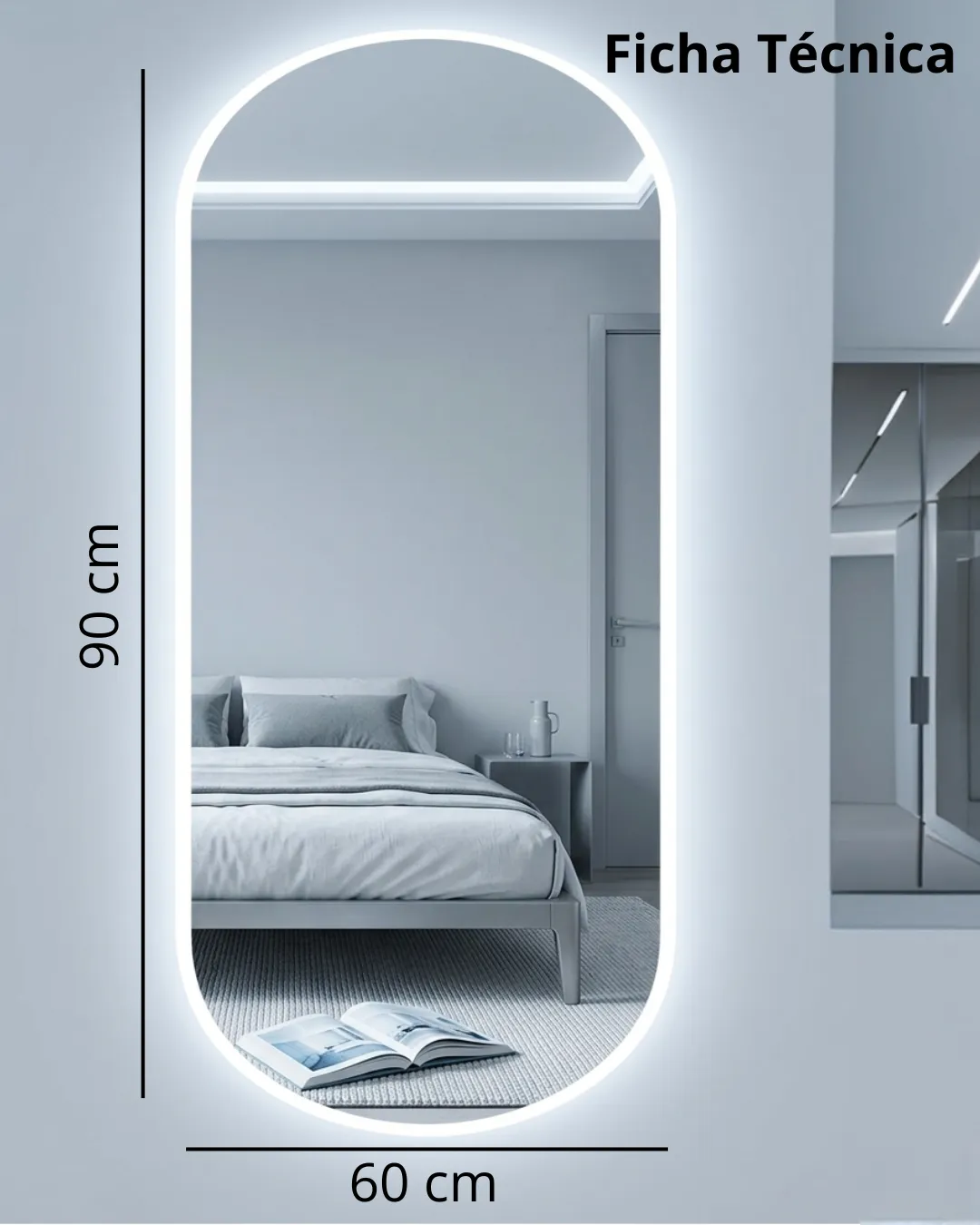 Espelho Retroiluminado Oval DG2290 - LED