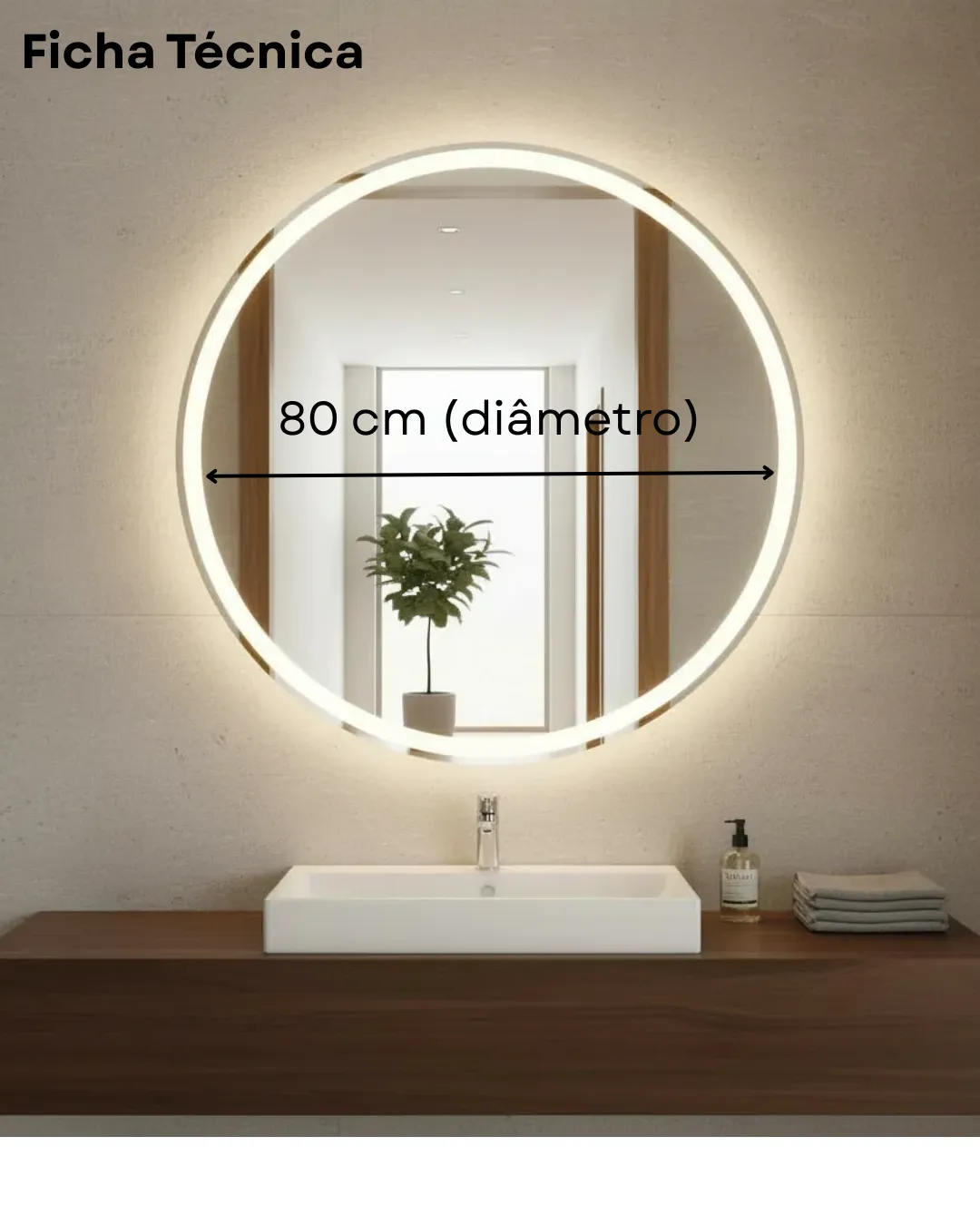 Espelho Camarim Redondo - LED